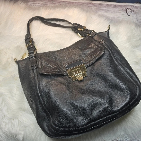 MICHAEL Kors Luggage Deneuve Satchel Leather Purse Black - Picture 2 of 16